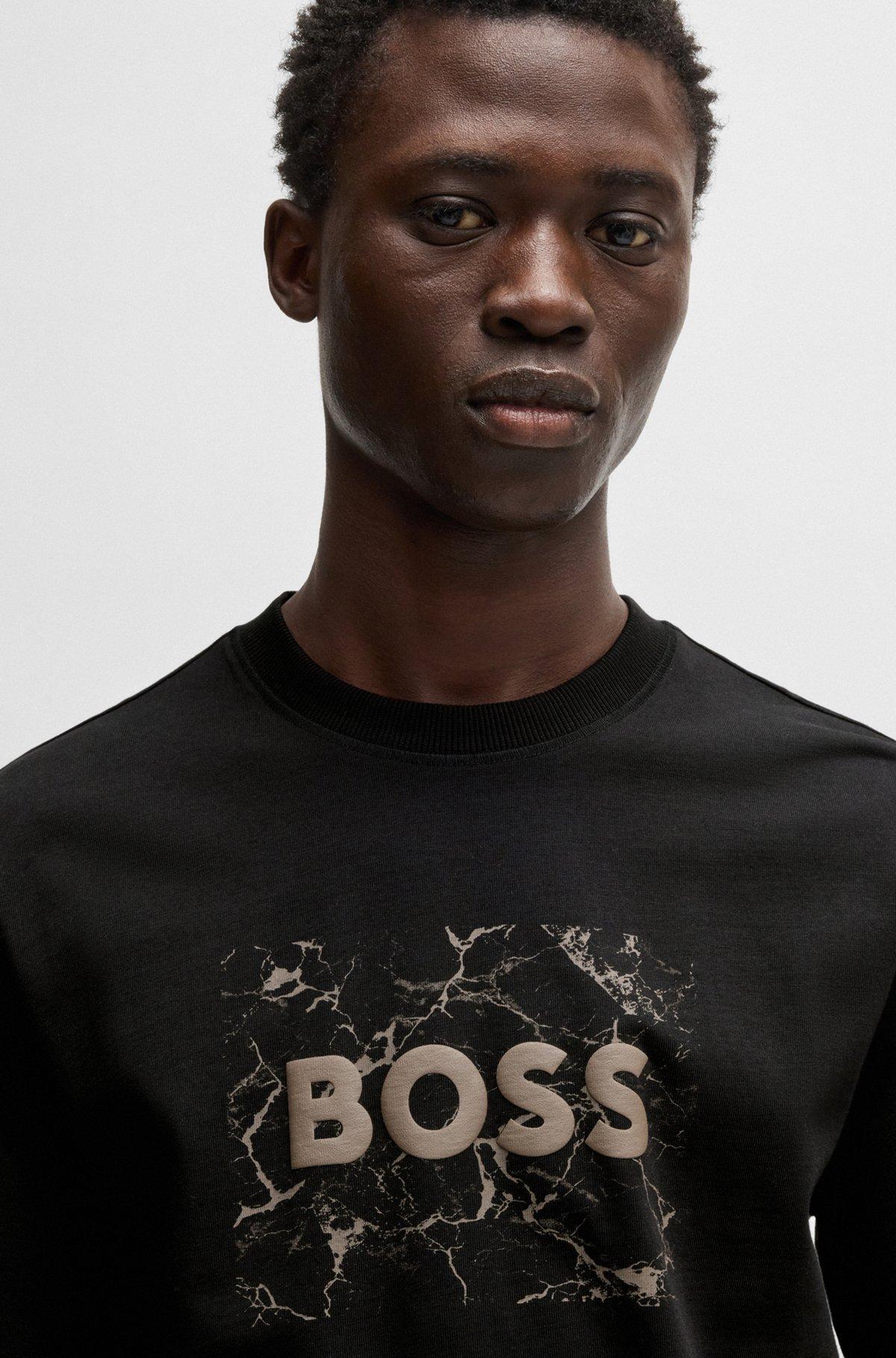 Cotton-jersey T-shirt with logo artwork Product Image