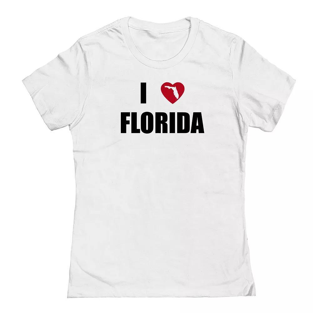 Junior's I Heart Florida Graphic Tee, Women's, Size: Small, White Product Image