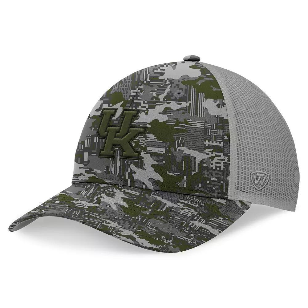 Men's Top of the World Gray Kentucky Wildcats OHT Military Appreciation Pledge Trucker Camo Adjustable Hat, Grey Product Image