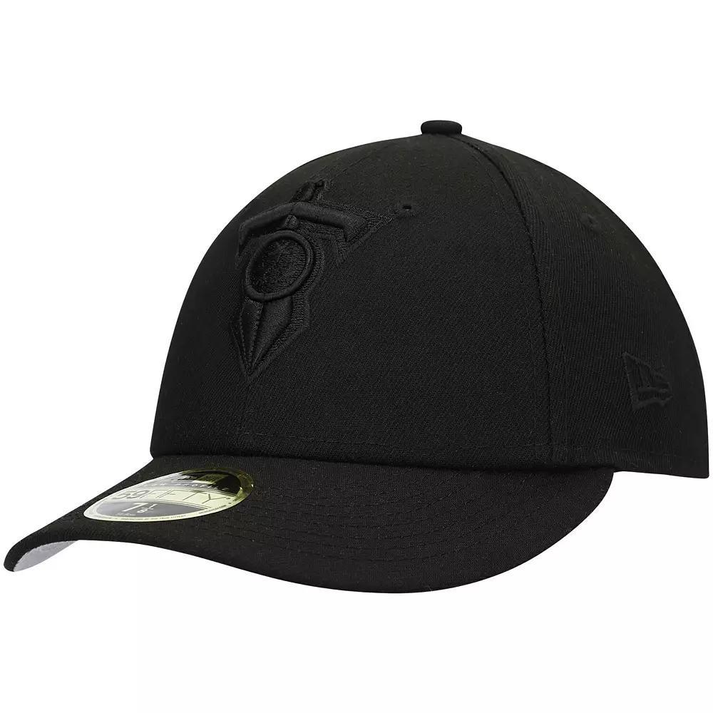 Men's New Era Black Tennessee Titans Alternate Logo Black on Black Low Profile 59FIFTY II Fitted Hat, Size: 7 3/4 Product Image