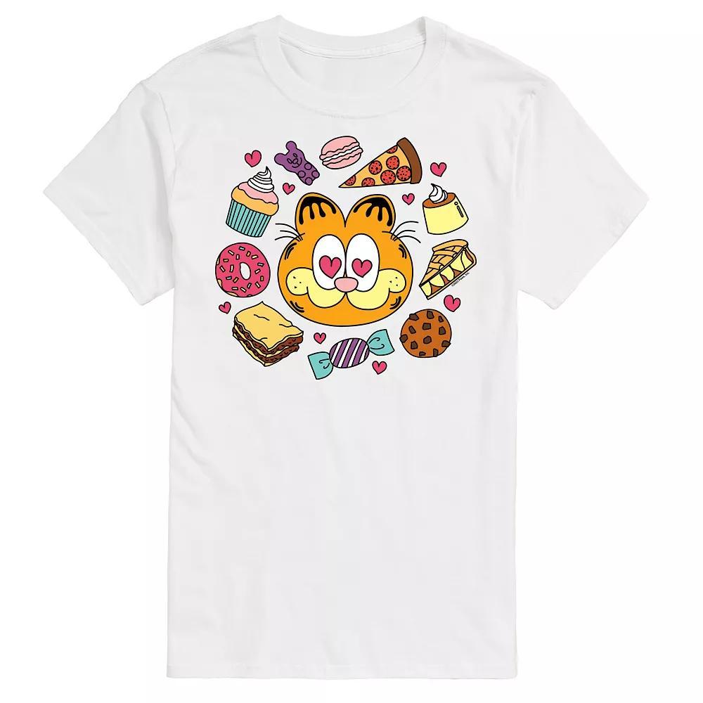 Mens Garfield Hearts Food Graphic Tee Product Image