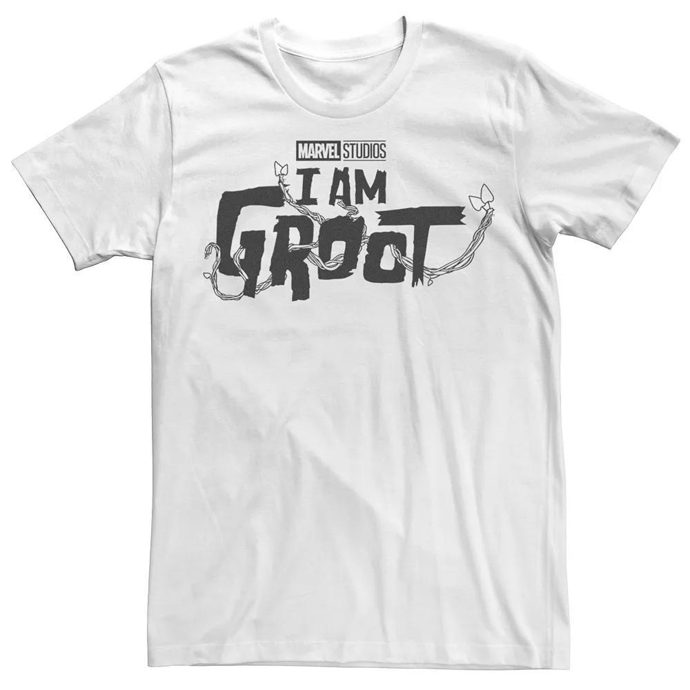 Men's Marvel I am Groot Black Logo Tee, Size: Medium, White Product Image