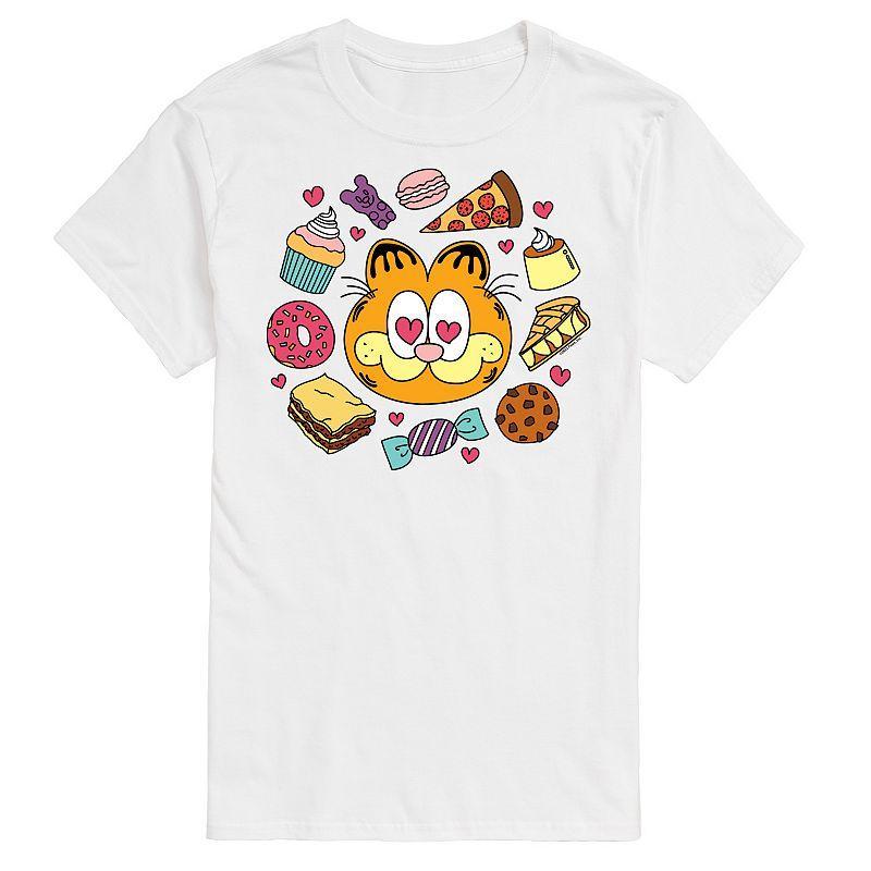 Mens Garfield Hearts Food Graphic Tee Product Image