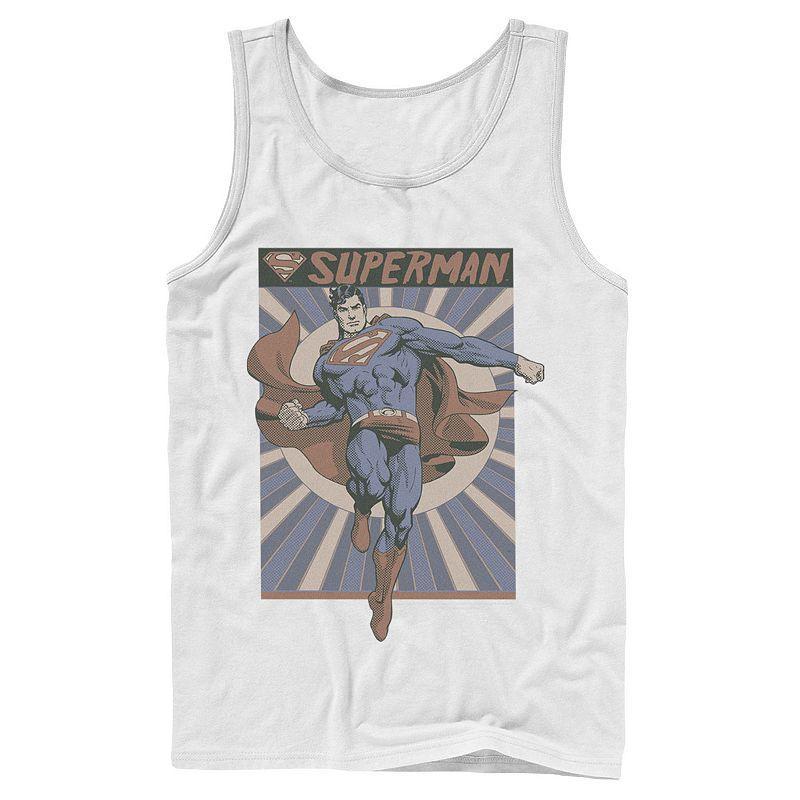 Men's DC Comics Superman Posed Pop Art Poster Tank Top, Size: Large, White Product Image