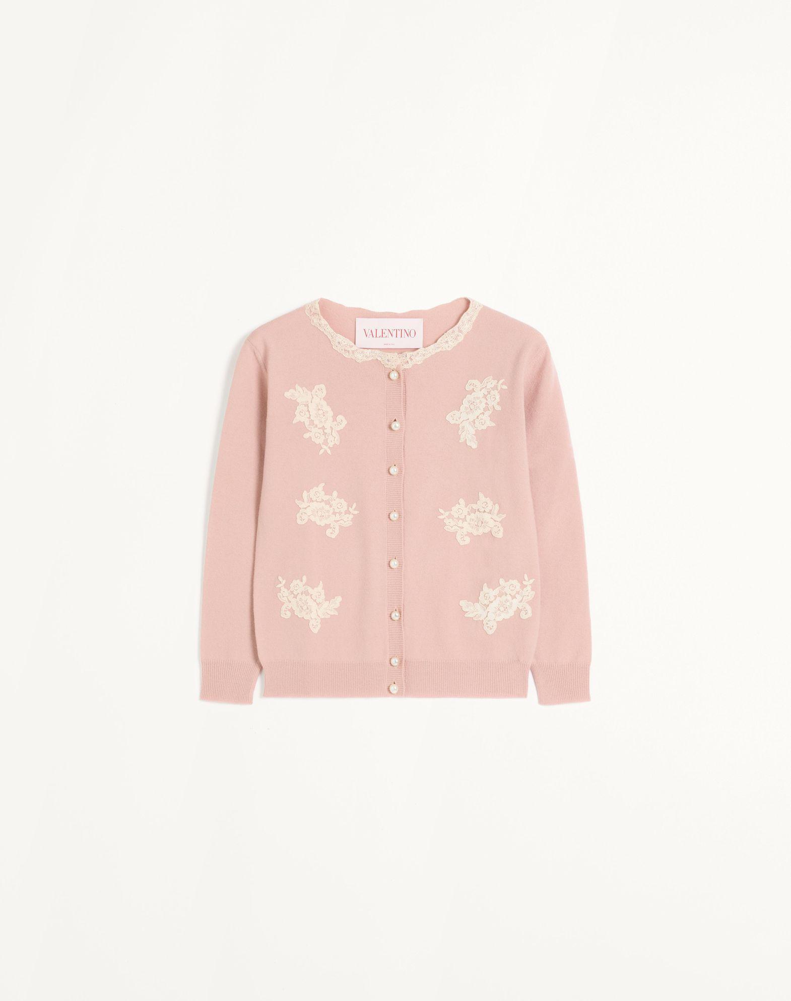 Embroidered Cardigan With Lace Inserts Product Image