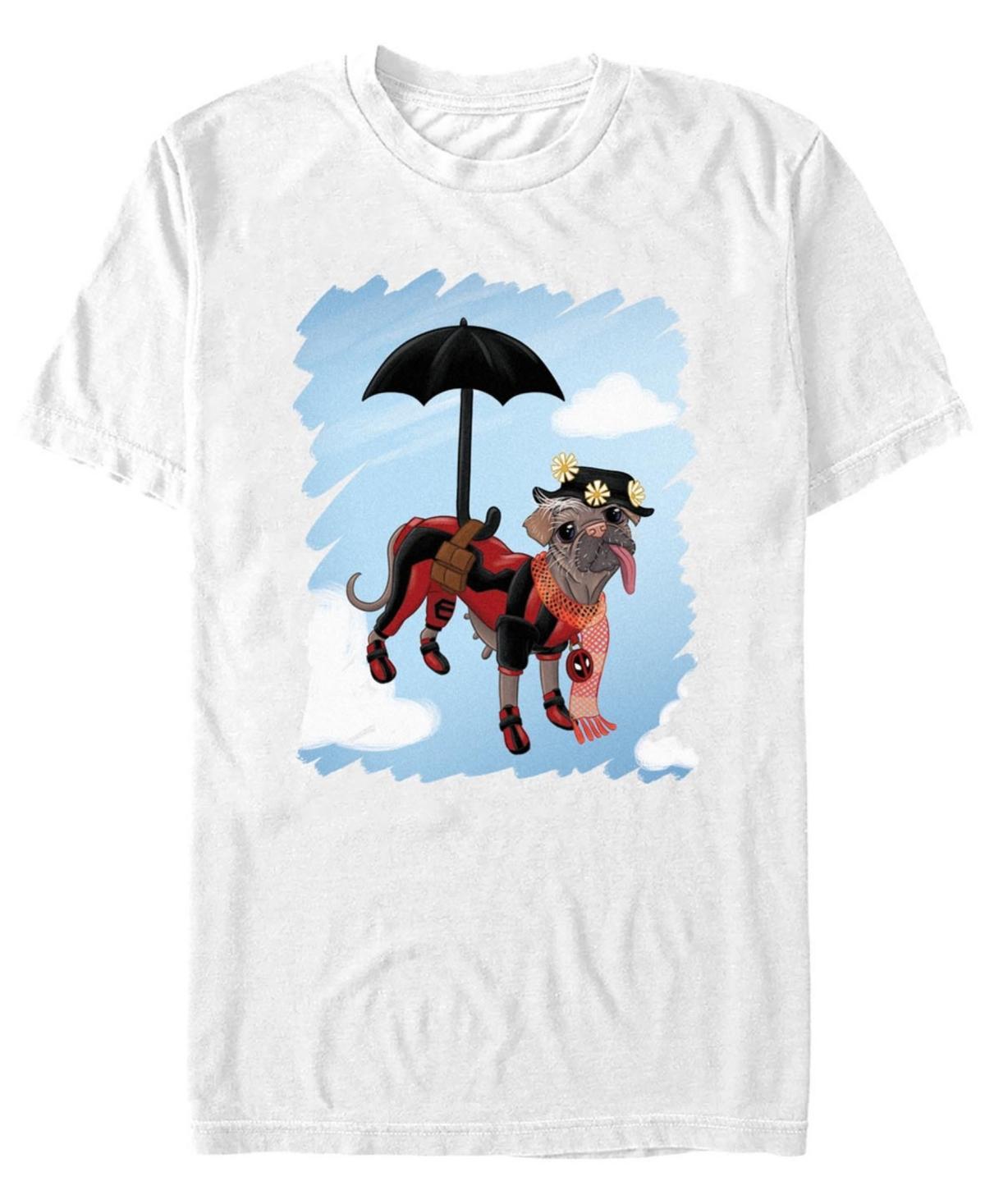 Men's Deadpool And Wolverine Dogpool Mary Poppins Costume Graphic Tee, Size: XL, White Product Image
