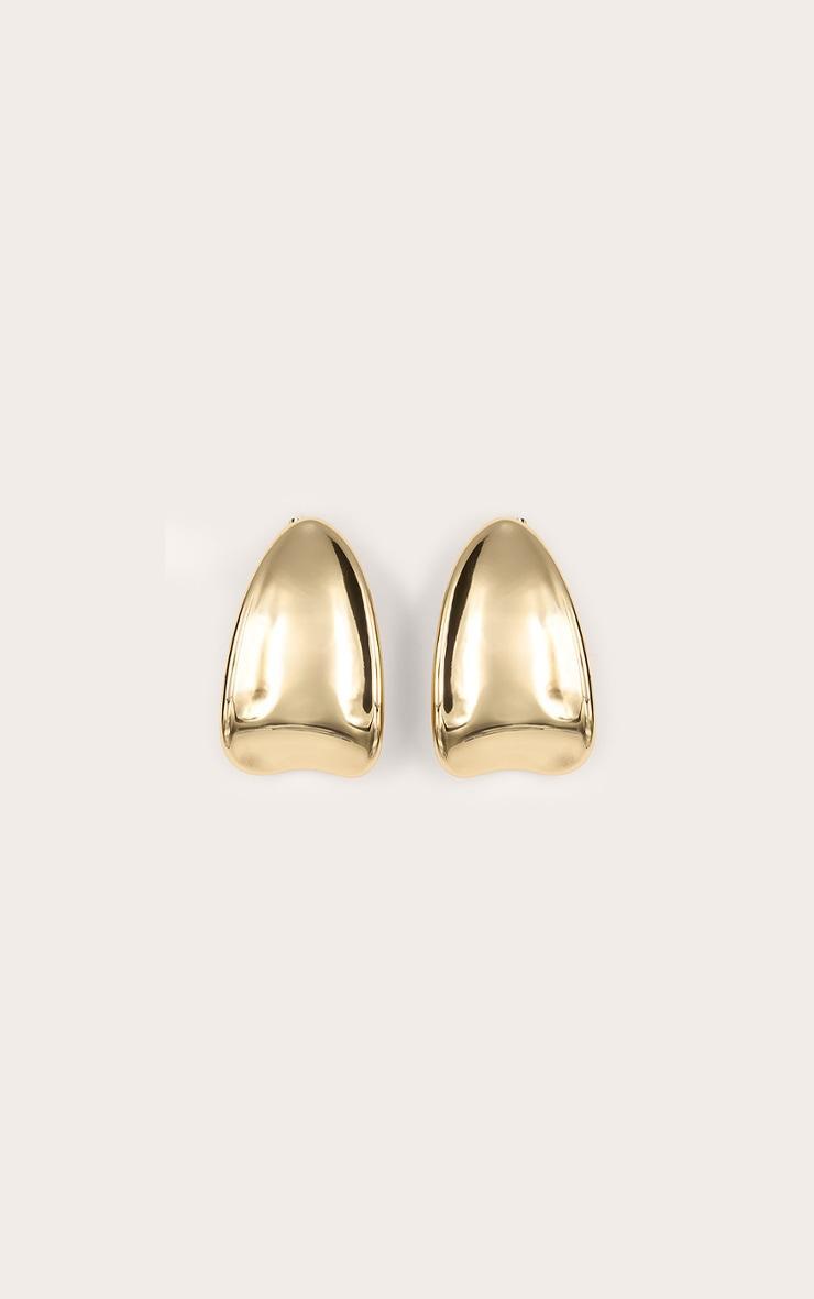 Gold Curve Statement Earrings Product Image