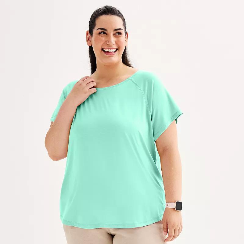 Plus Size Tek Gear® Core Raglan Tee, Women's, Size: 1XL, Solomon Product Image