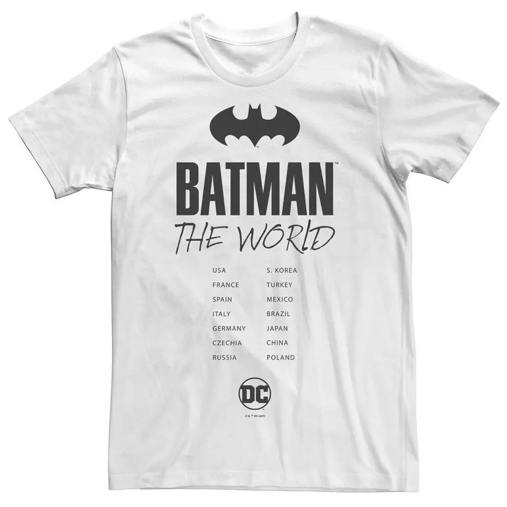 Men's Batman: The World White Bat Logo Stamp Tee, Boy's, Size: XS Product Image