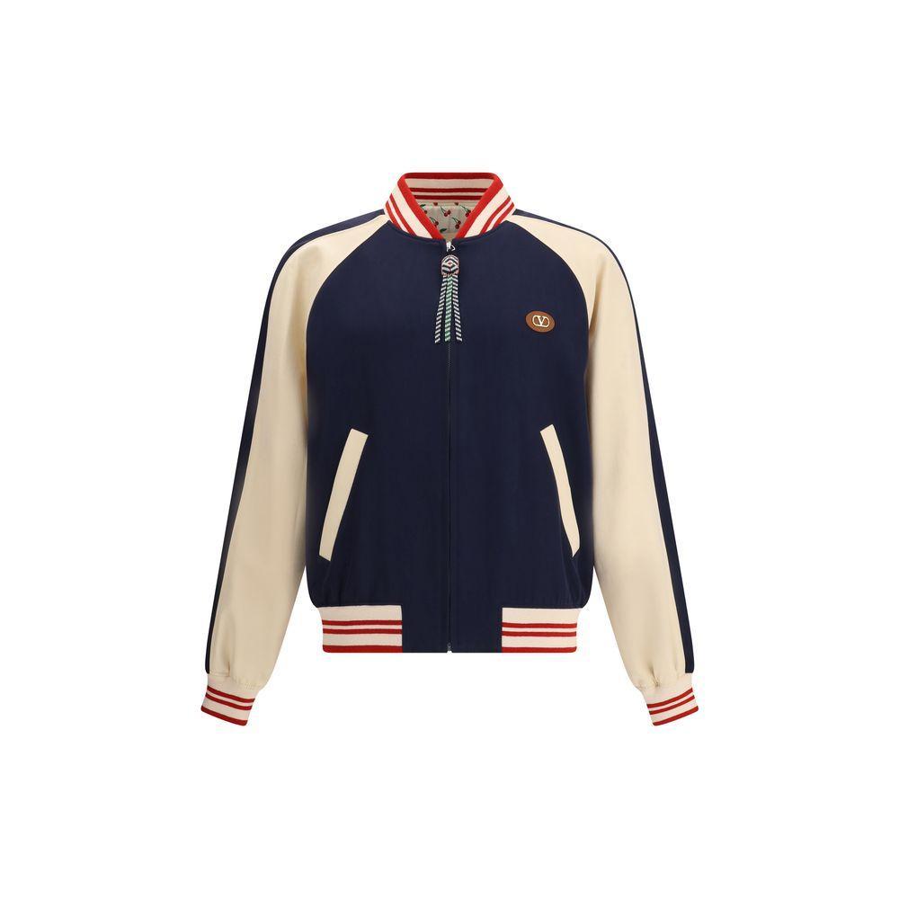 VALENTINO La Chat De La Maison Wool Bomber Jacket In Black Product Image