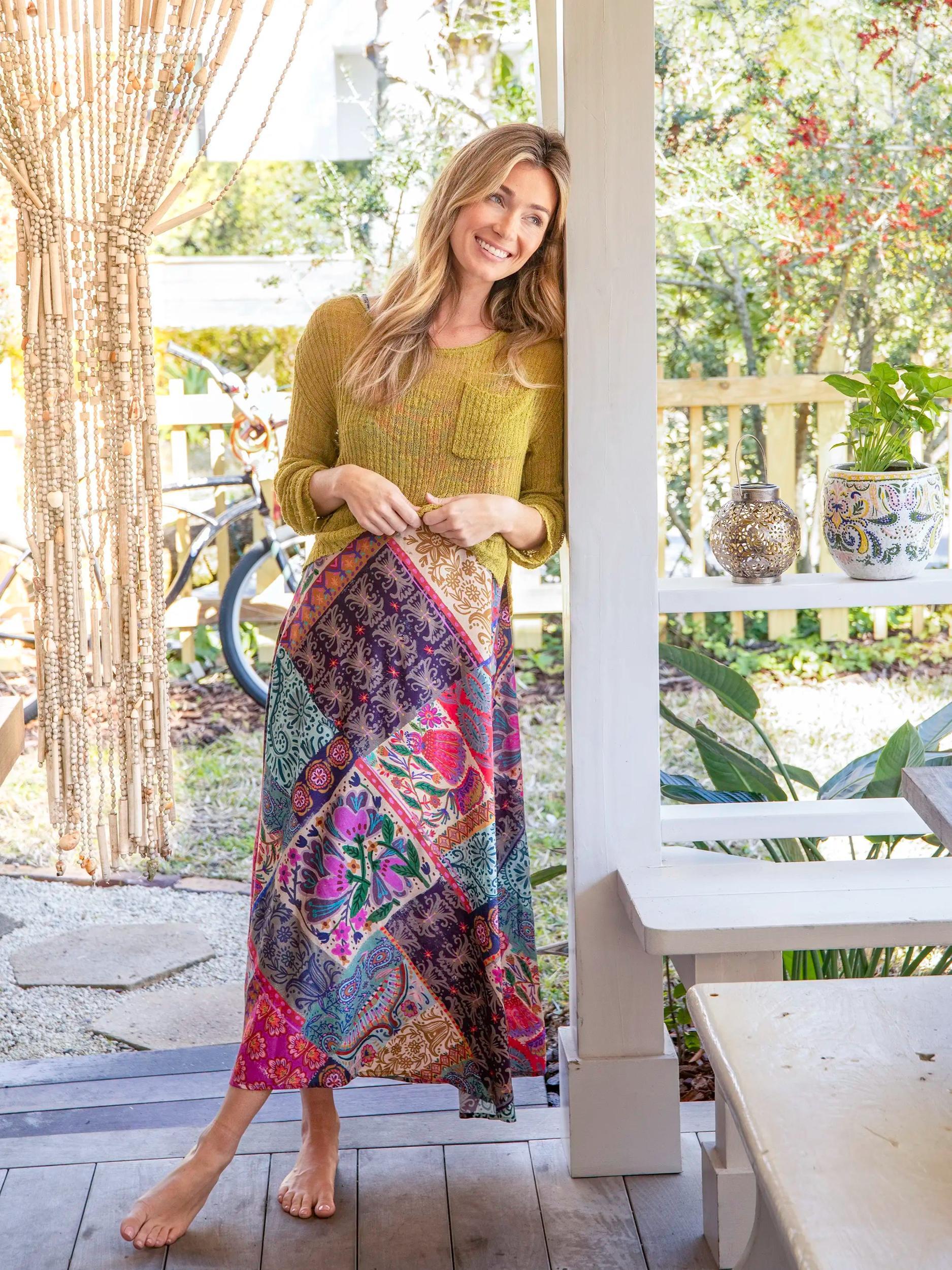 Gracie Slip Maxi Dress - Dark Patchwork Product Image