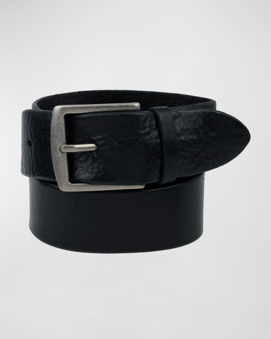 Mens Flat Panel Leather Belt Product Image