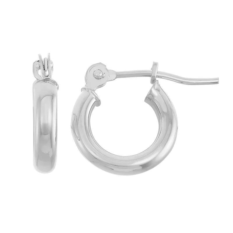 Jordan Blue 14k Gold Tube Hoop Earrings - 10 mm, Women's, White Product Image