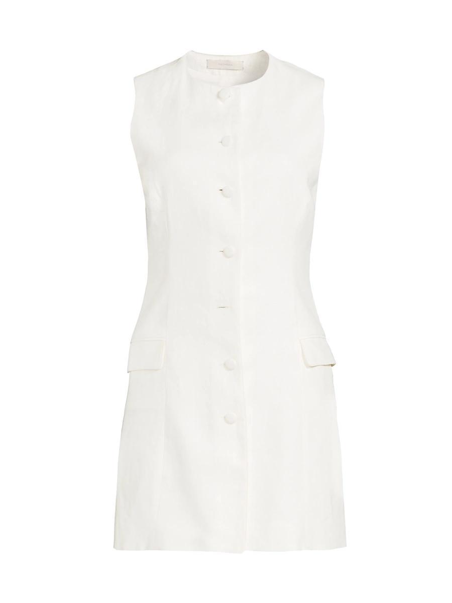Womens Jane Button-Front Linen Minidress Product Image