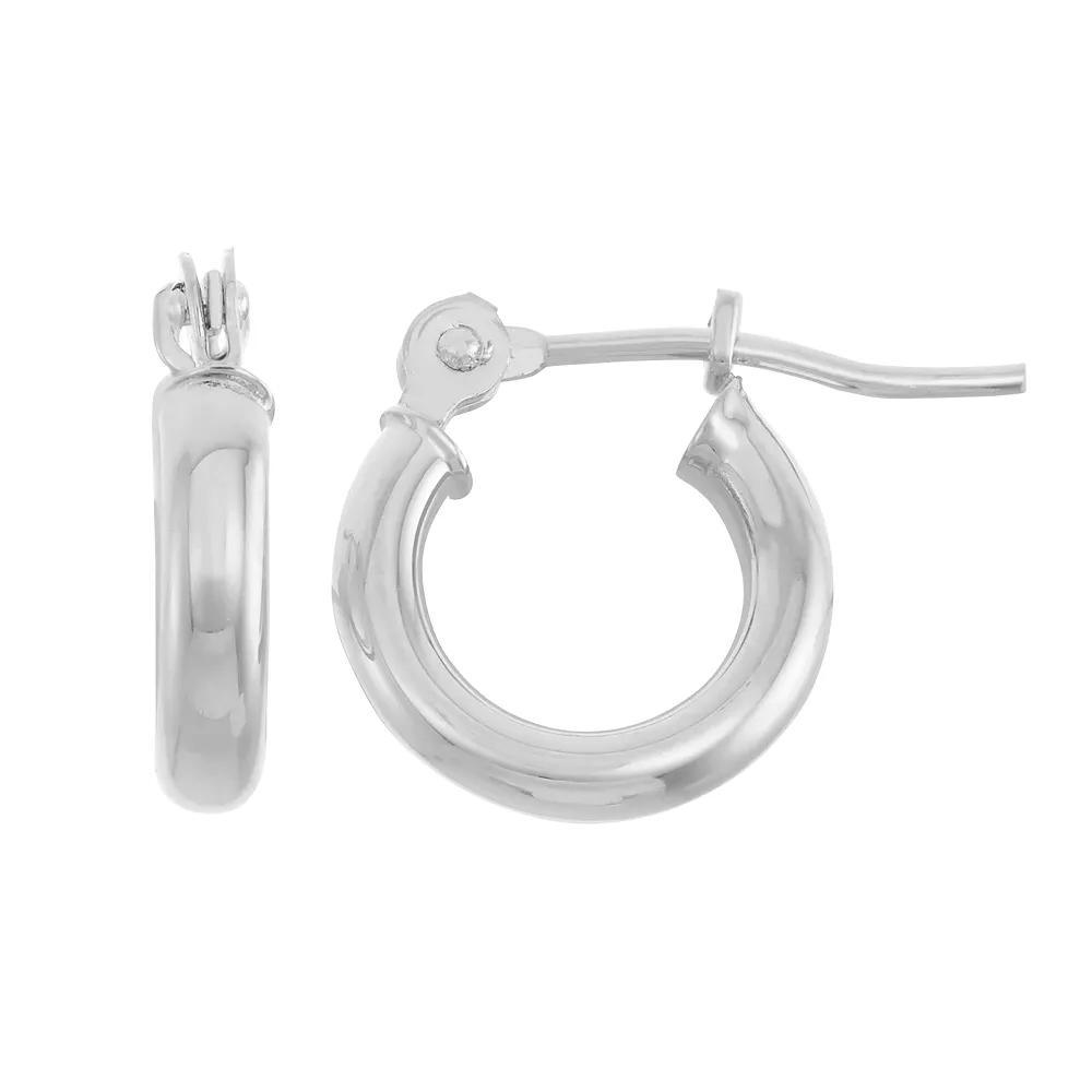 Jordan Blue 14k Gold Tube Hoop Earrings - 10 mm, Women's, White Product Image