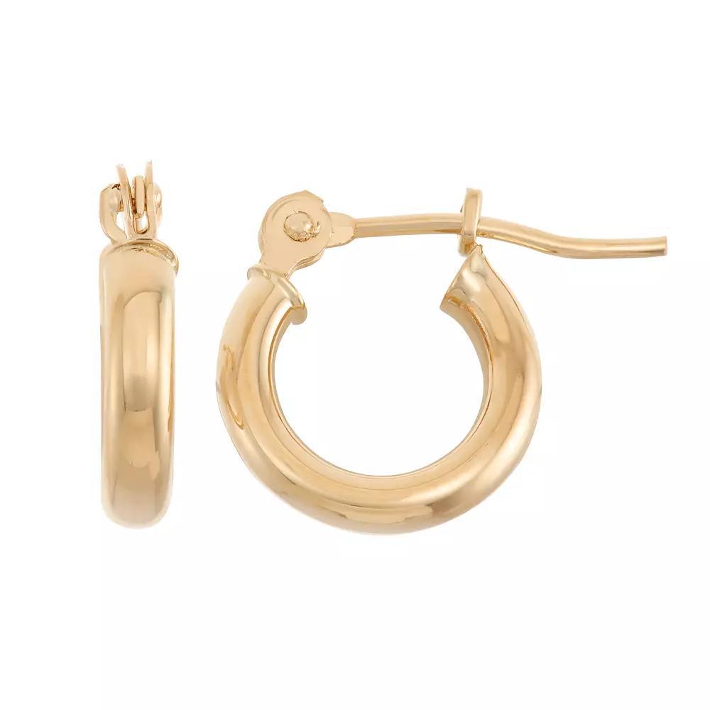Jordan Blue 14k Gold Tube Hoop Earrings - 10 mm, Women's, White Product Image