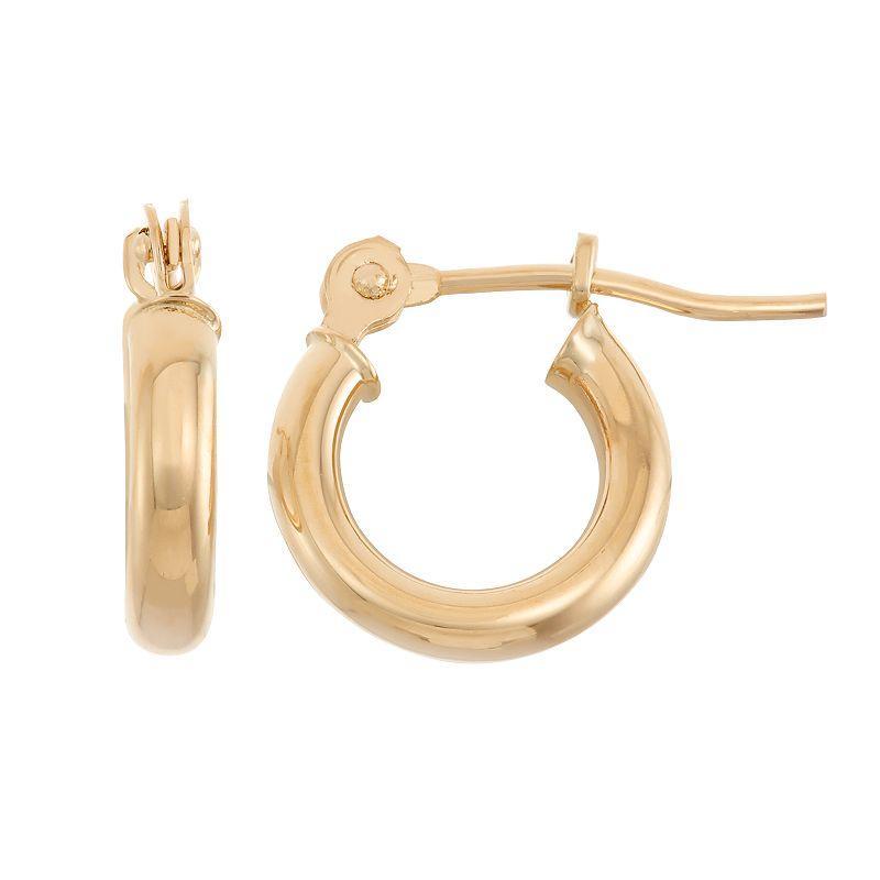 Jordan Blue 14k Gold Tube Hoop Earrings - 10 mm, Women's, White Product Image