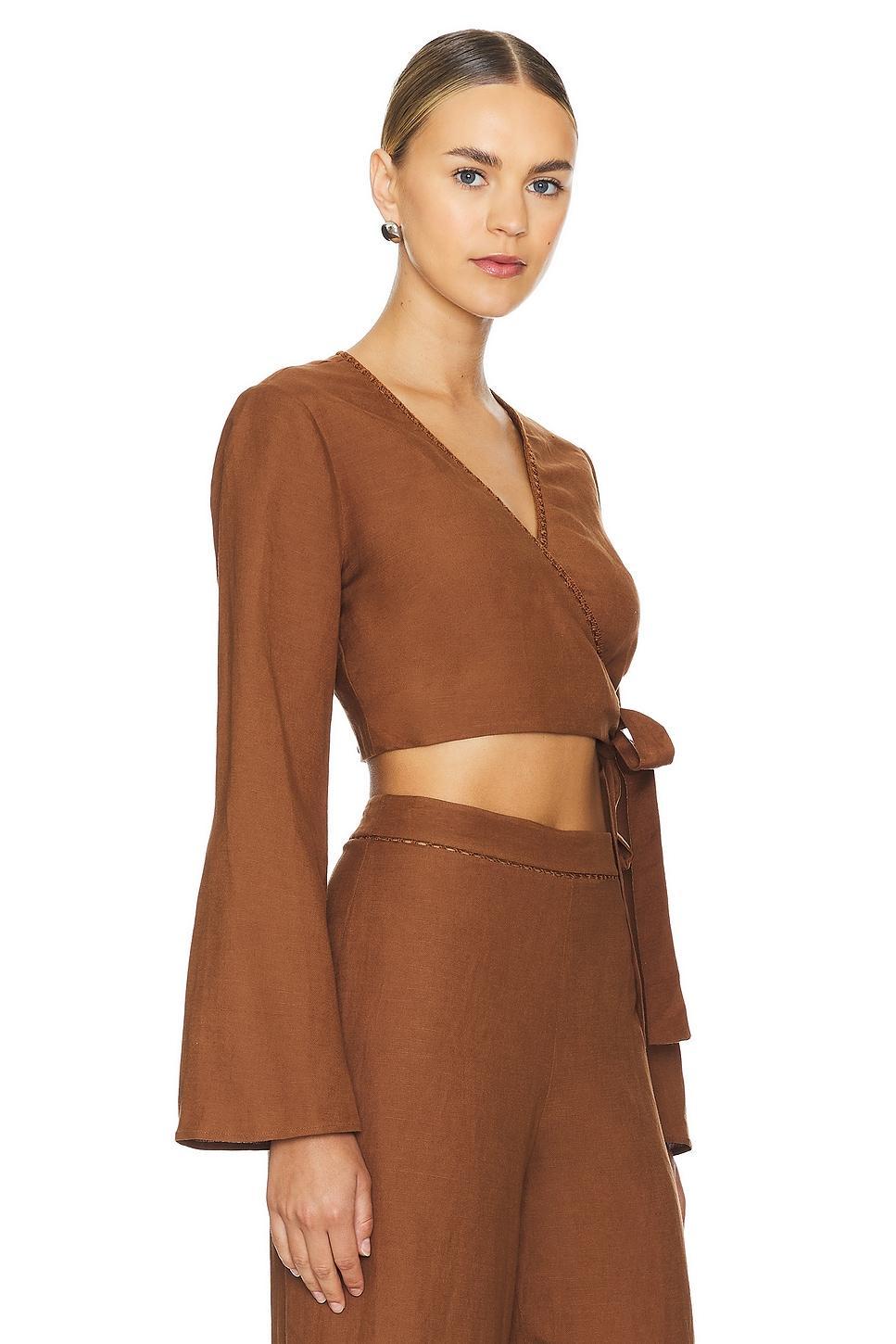 Hailey Wrap Crop Top SIMKHAI Product Image