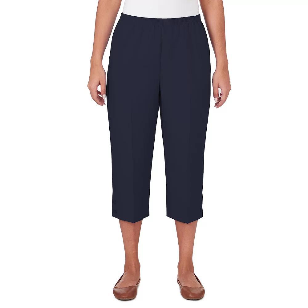 Women's Alfred Dunner Button Hem Denim Capri Pant, Size: 12, Blue Product Image