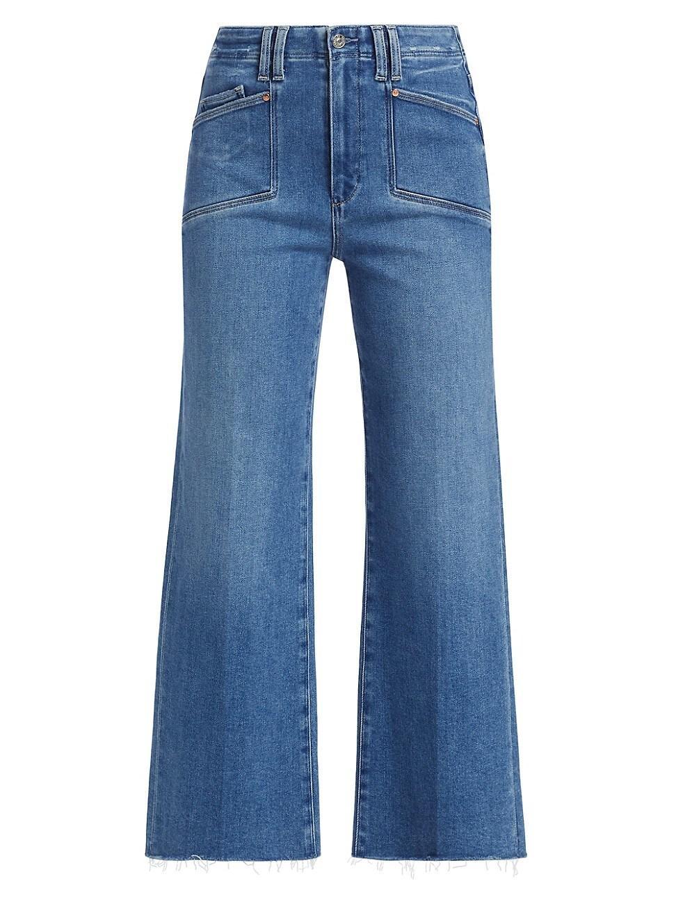 Paige Anessa High Rise Wide Leg Ankle Jeans in Sunny Product Image