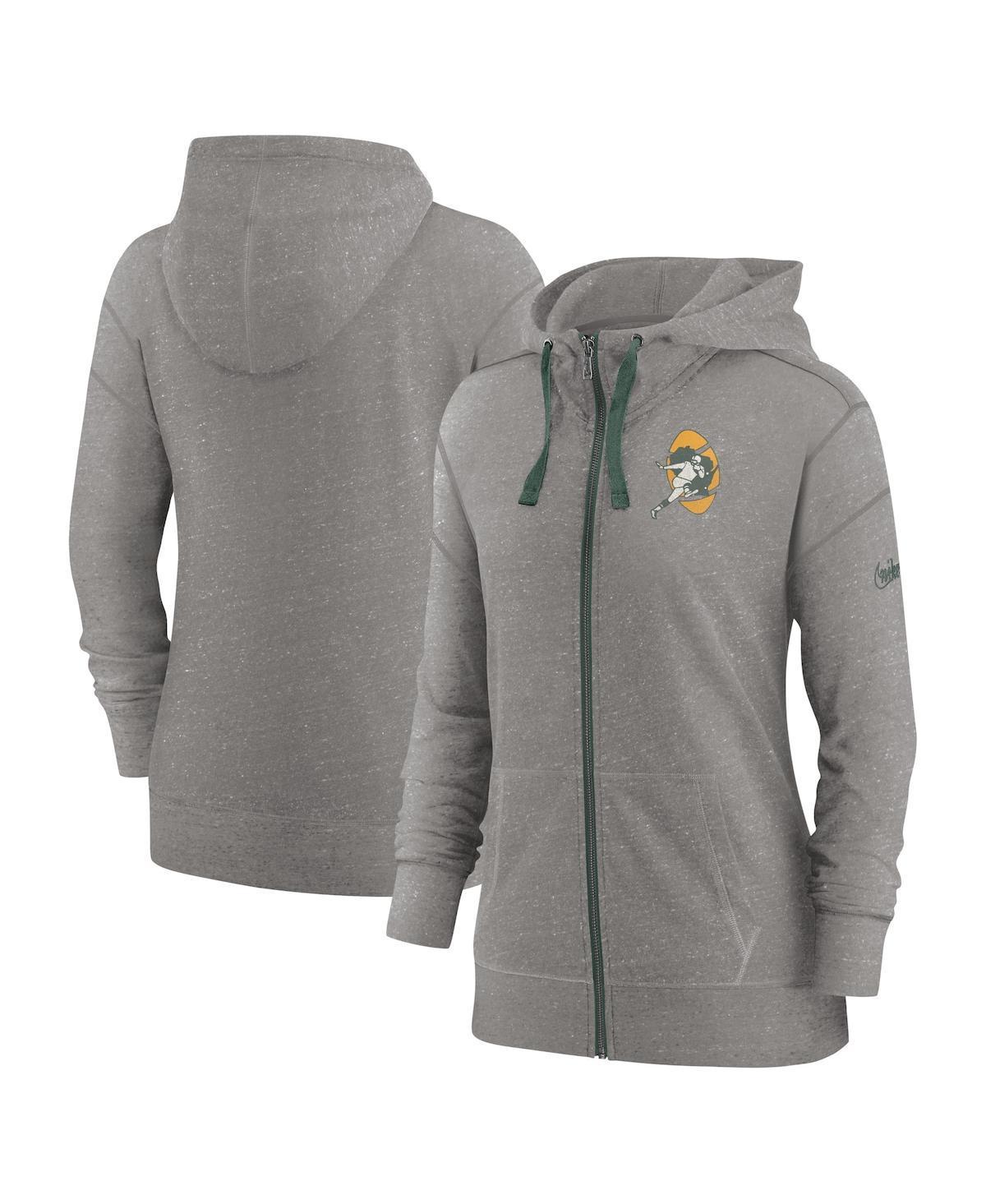 Women's Nike Heather Charcoal Tampa Bay Buccaneers Gym Vintage Full-Zip Hoodie, Size: 2XL Product Image