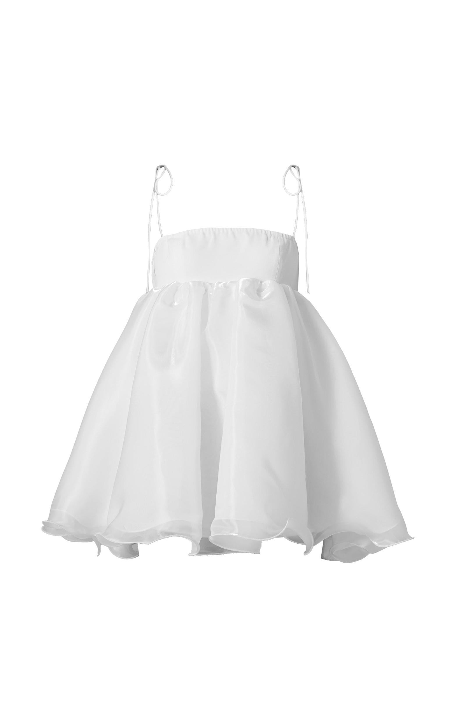 Premium White Chiffon Strappy Mini Dress Product Image