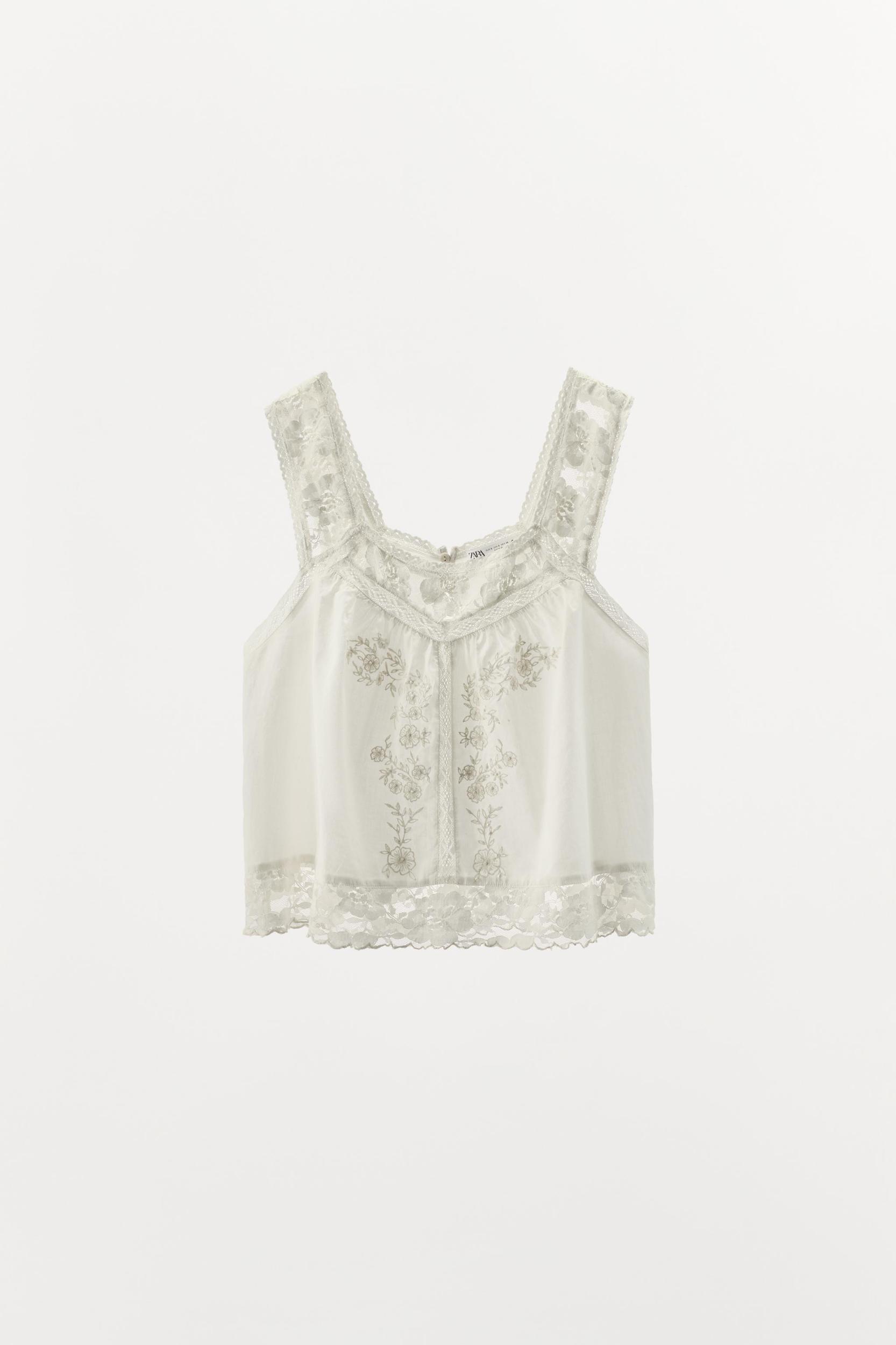 LIMITED EDITION EMBROIDERED LACE STRAPPY TOP Product Image