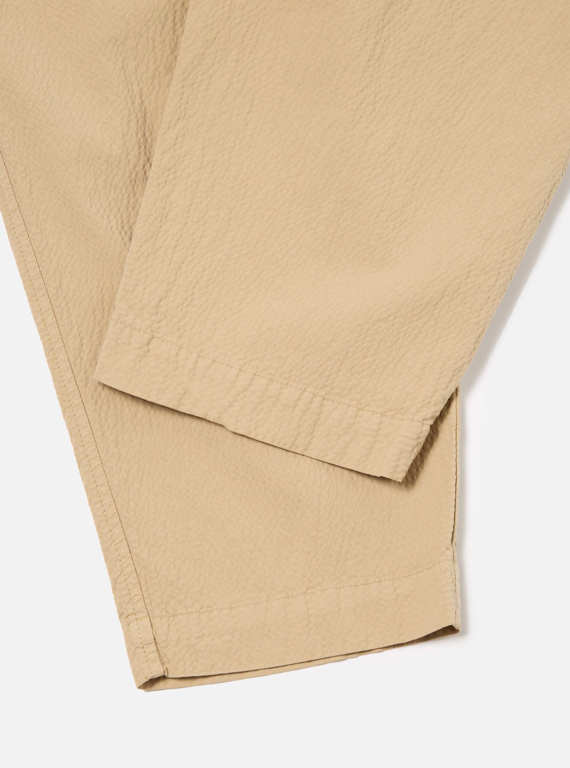 Universal Works Pleated Track Pant in Sand Seersucker II Product Image
