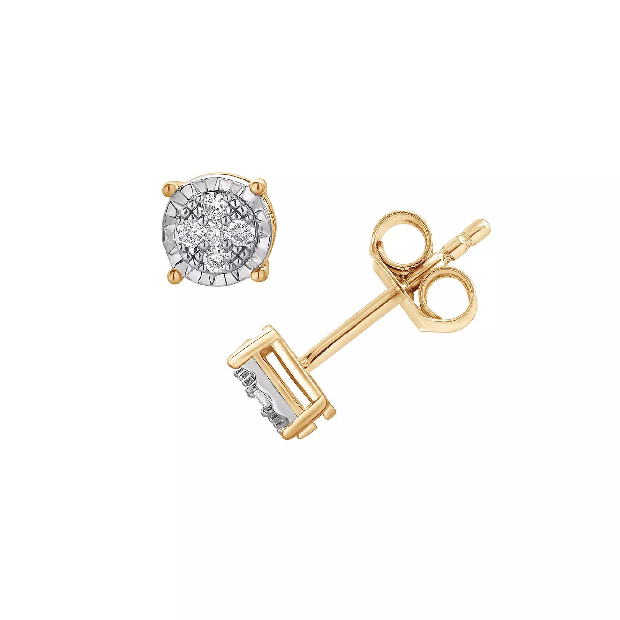 Diamond Brilliance 1/10 Carat T.W. Lab-Grown Diamond Stud Earrings, Women's, Gold Tone Product Image