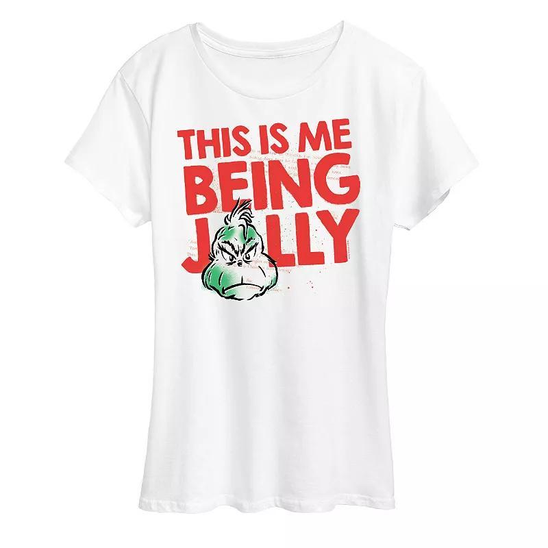 Womens Dr. Seuss The Grinch Being Jolly Graphic Tee, Girls Product Image