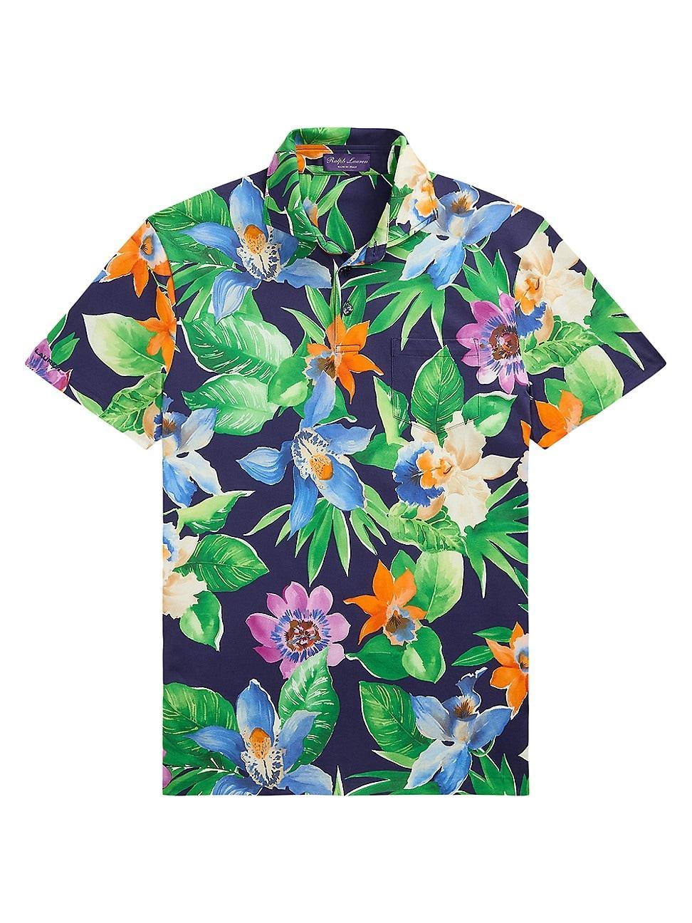 Mens Tropical Jersey Polo Shirt Product Image