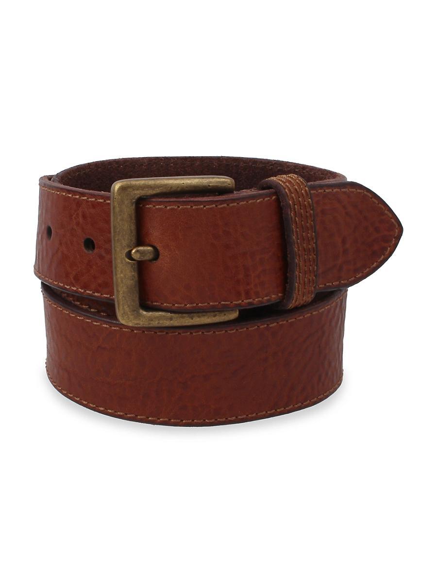 Mens Flat Panel Leather Belt Product Image