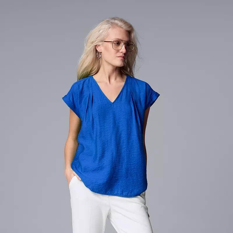 Women's Simply Vera Vera Wang V-Neck Top, Size: Small, Opulent Red Product Image