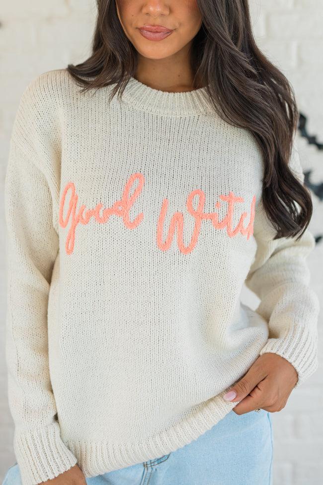 Happy To Be The Good Witch Stone and Coral Sweater FINAL SALE Product Image