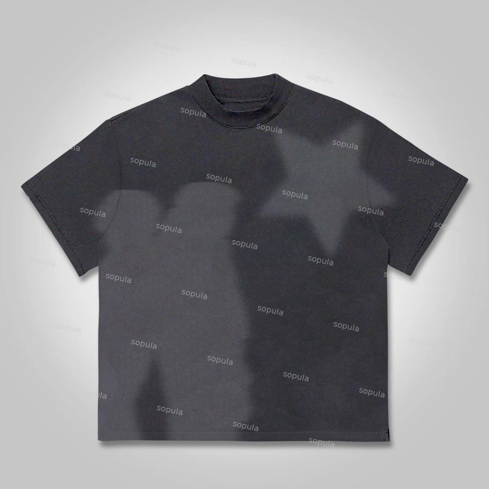 Men's Casual Virtual Shadow Graphics Cotton Short Sleeve T-Shirt Product Image