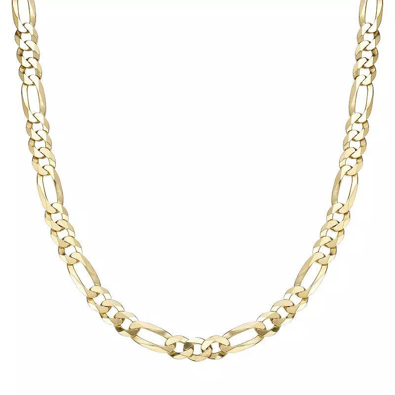 Men's LYNX 14k Gold Over Silver 8mm Flat Figaro Chain Necklace, Size: 20", Gold Tone Product Image