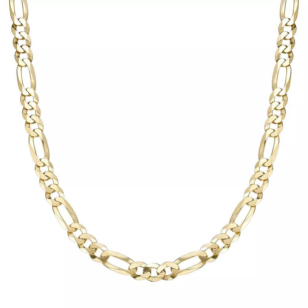 Men's LYNX 14k Gold Over Silver 8mm Flat Figaro Chain Necklace, Size: 20", Gold Tone Product Image