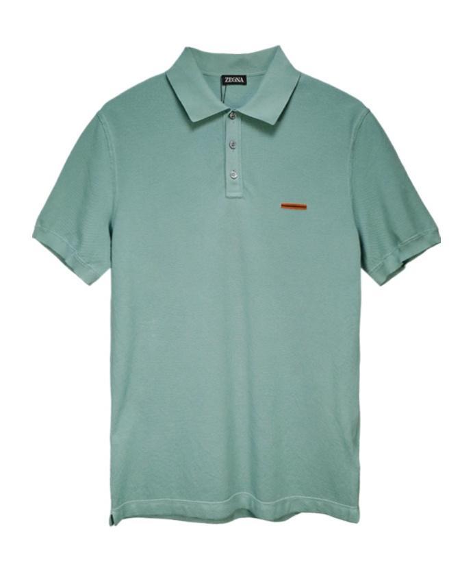 ZEGNA Piqué Polo Shirt In Green Product Image