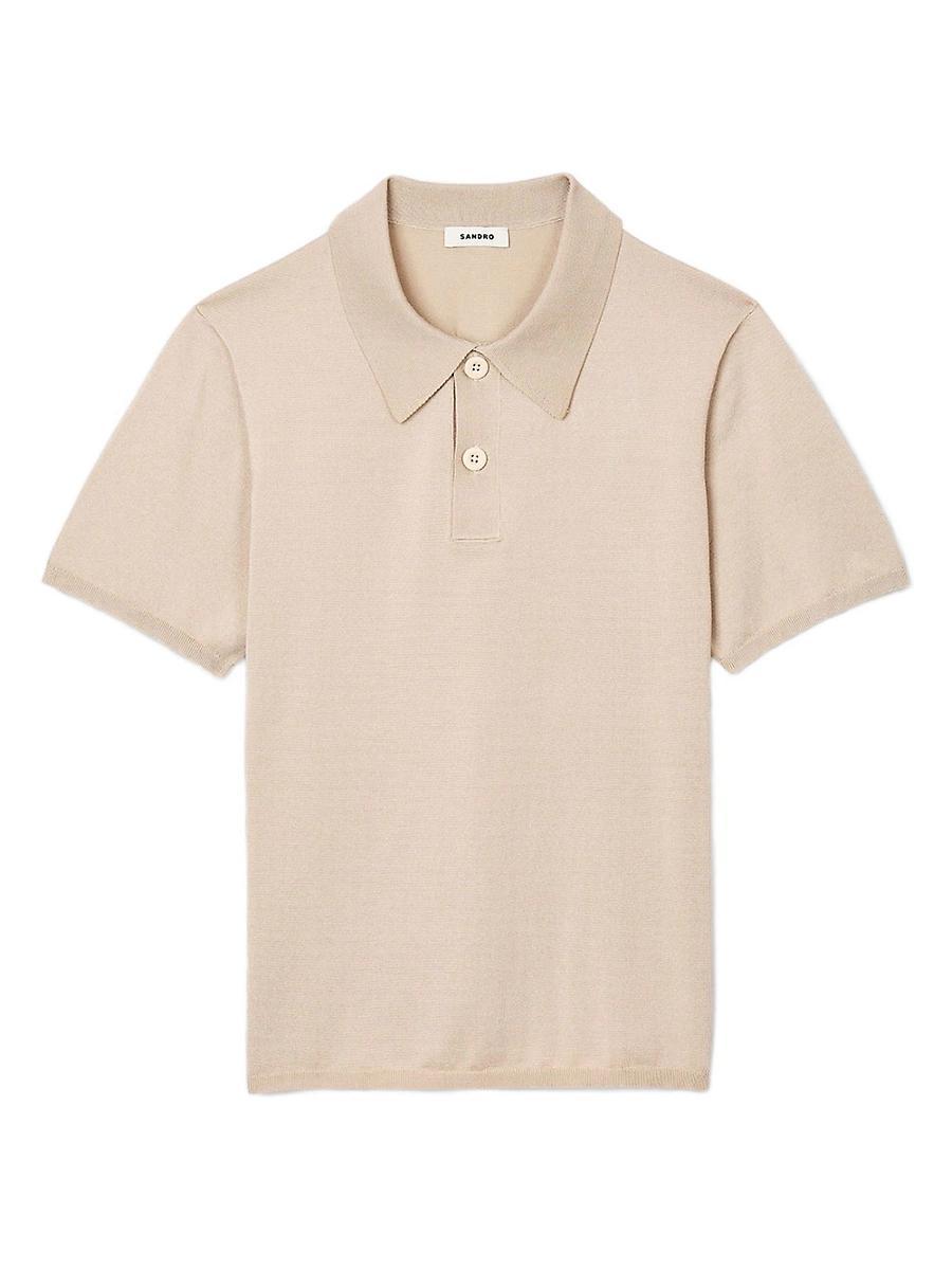 Mens Short-Sleeve Knitted Polo Shirt Product Image