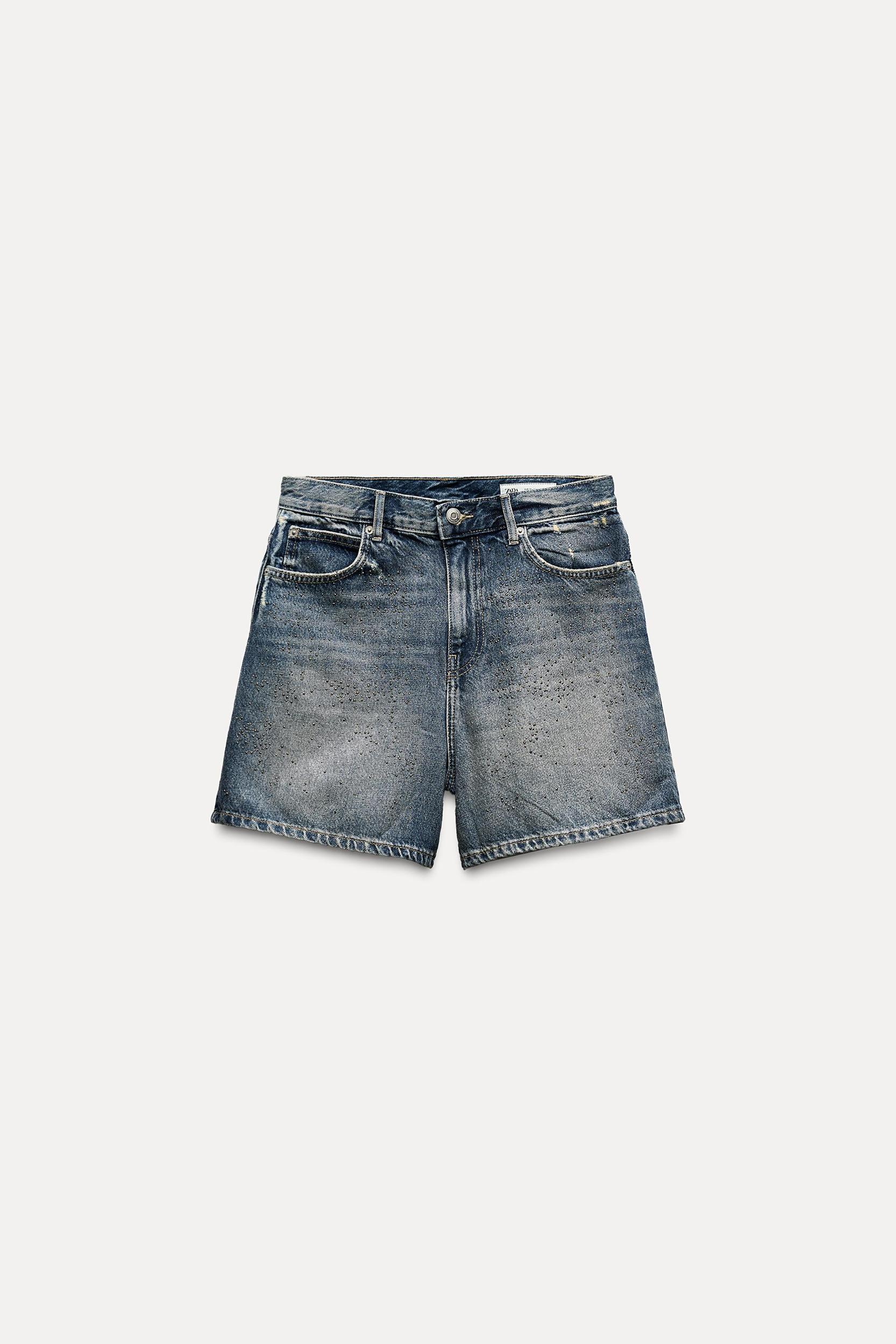 MID WAIST DENIM SHORTS ZW COLLECTION Product Image