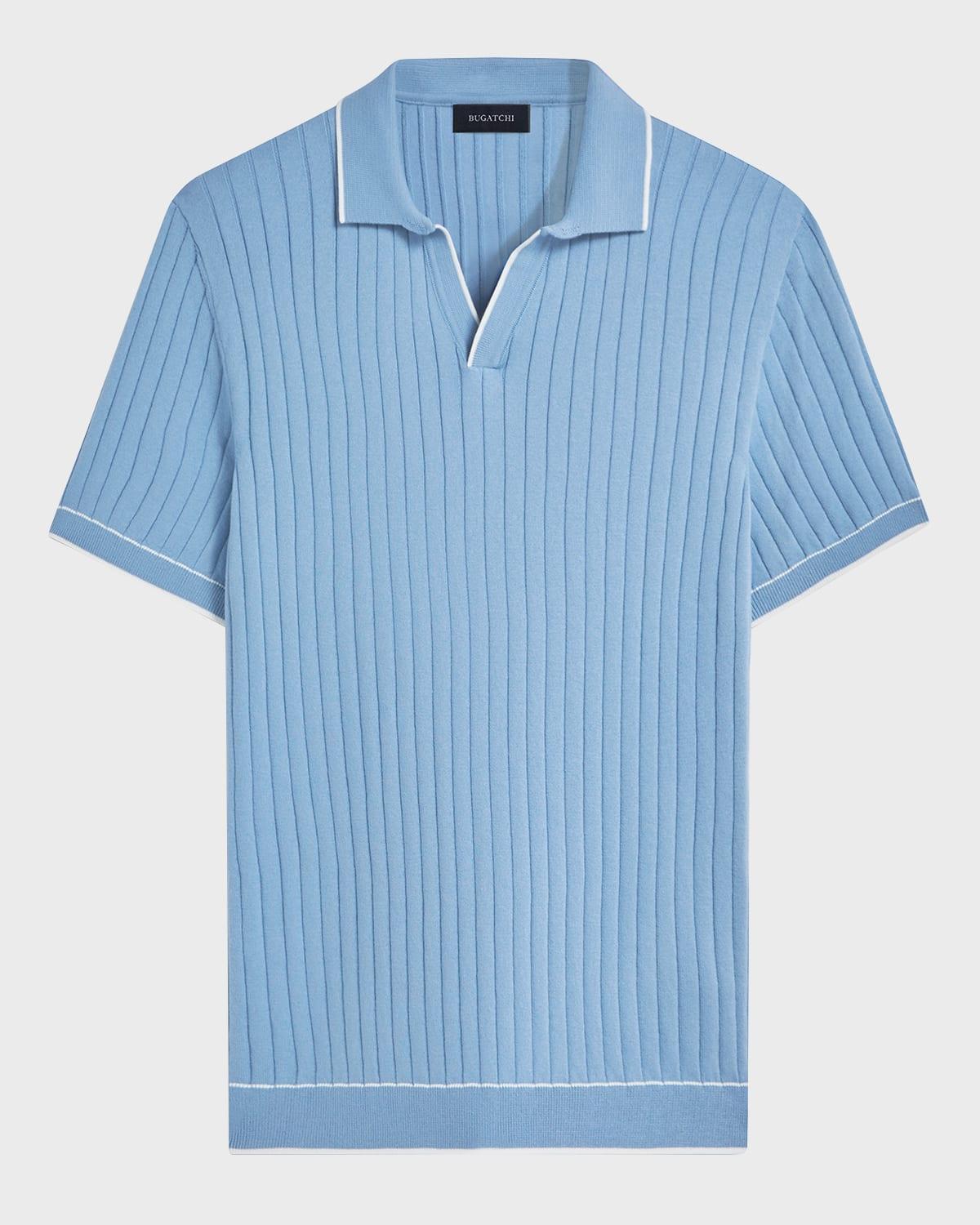 Mens Ribbed Sweater with Johnny Collar Product Image