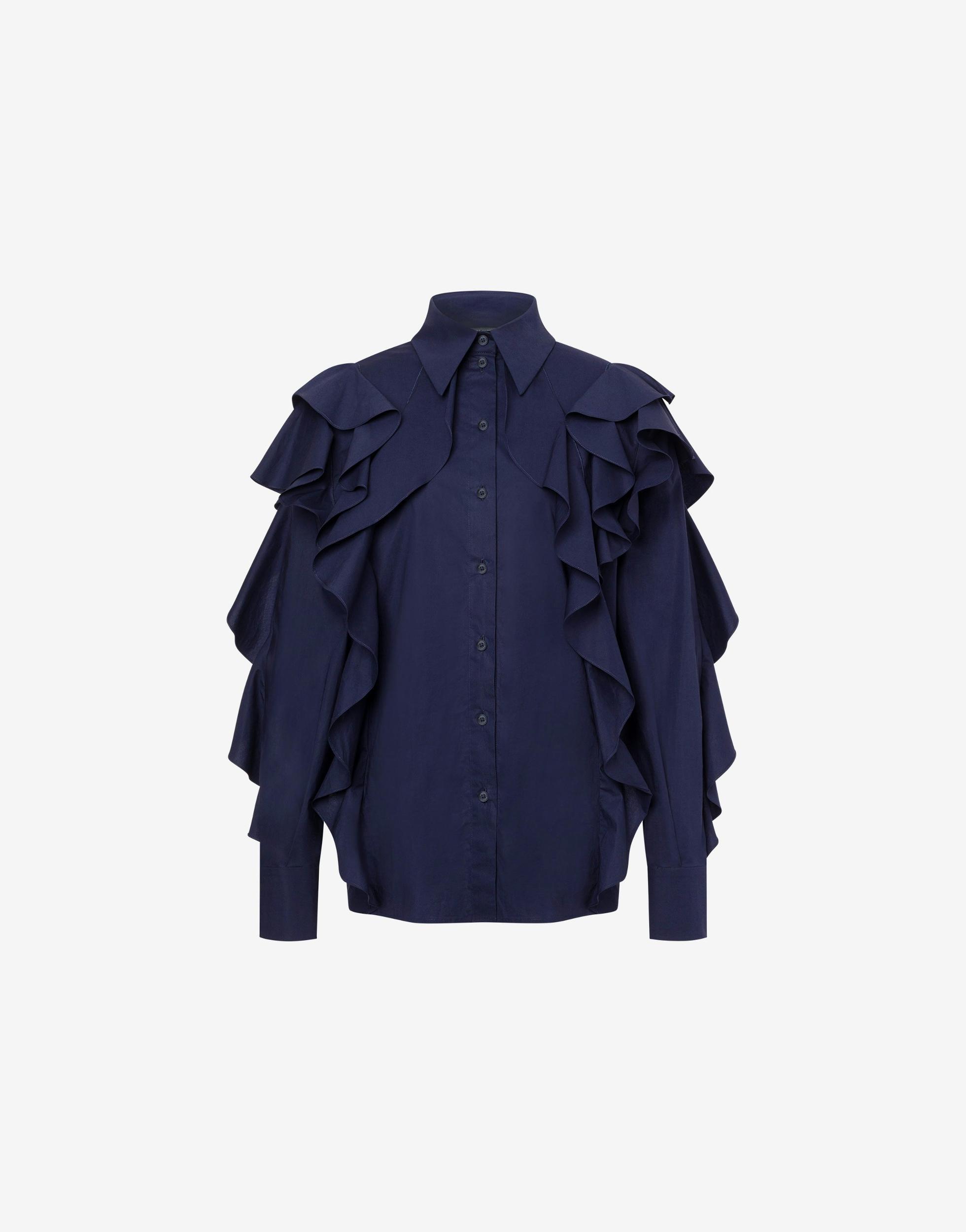 Shirt at popeline stretch with ruches Product Image