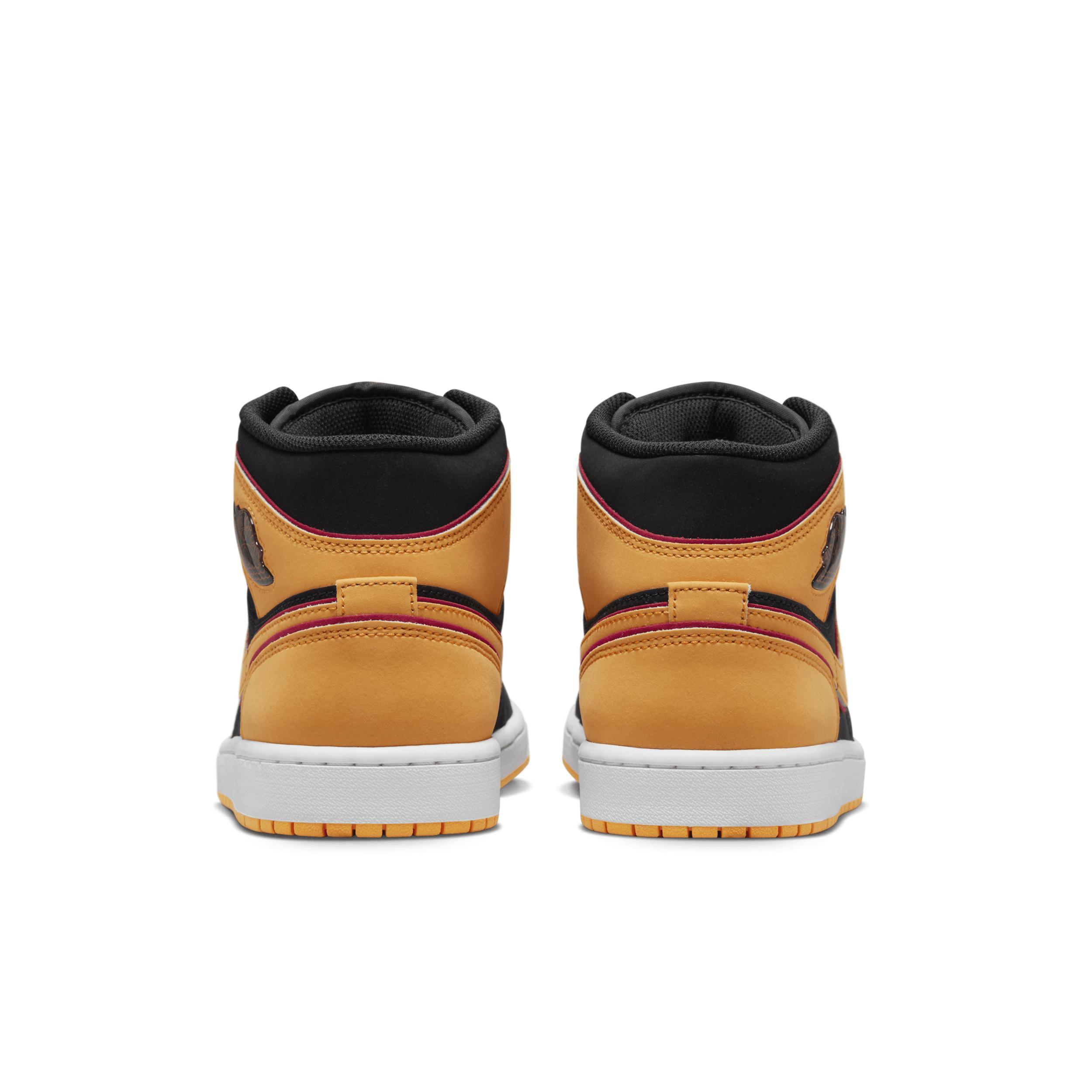 Jordan Mens AJ 1 MID SE V2 - Basketball Shoes Orange/Black/Red Product Image