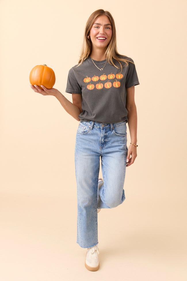 Howdy Fall Pumpkin Dark Grey Graphic Tee SALE Product Image