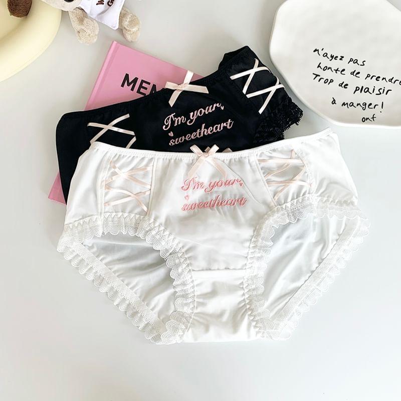Lettering Ribbon Accent Panty Product Image