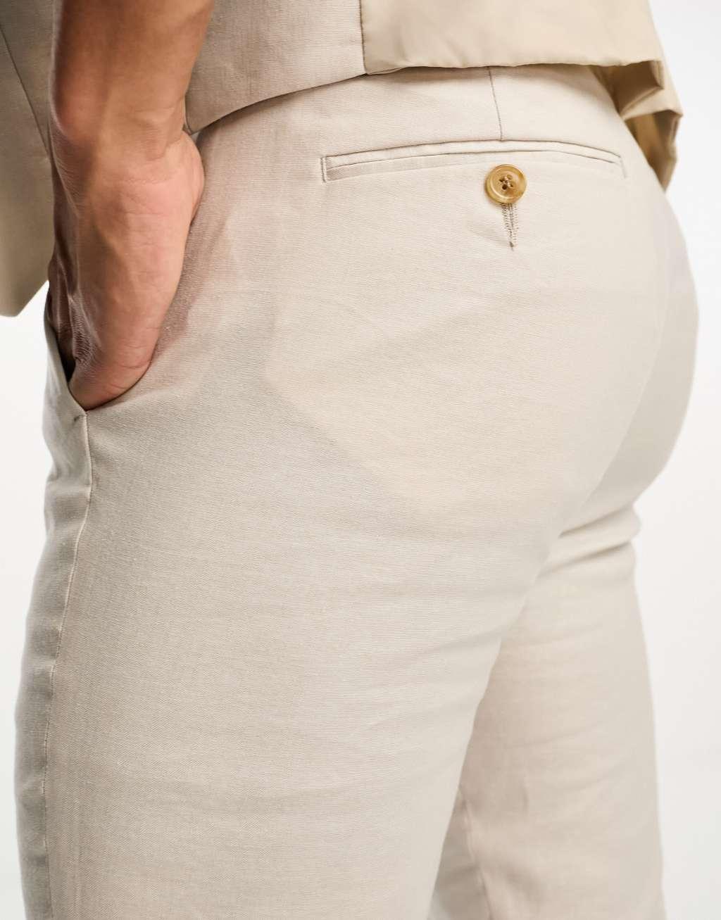 ASOS DESIGN skinny linen mix suit jacket Product Image