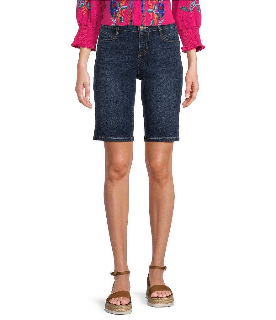 Code Bleu Chelsea High Rise Fray Hem Side Slit Bermuda Shorts Product Image