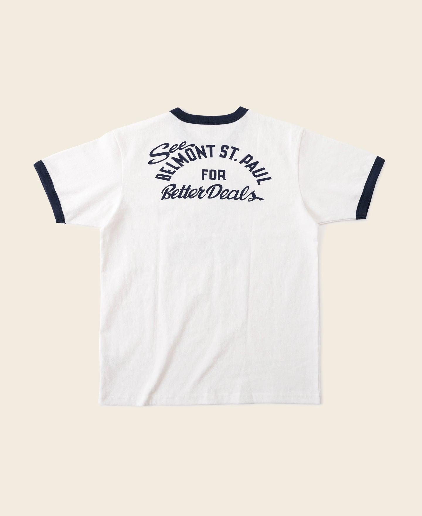 Retro Motorcycle Rider Printed T-Shirt - White Product Image
