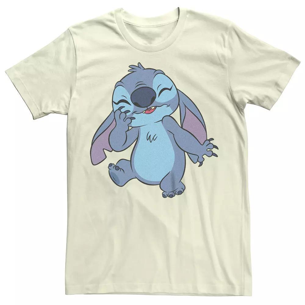 Disney's Lilo & Stitch Shy Stitch Juniors' Boyfriend Graphic Tee, Women's, Size: Medium, Natural Product Image