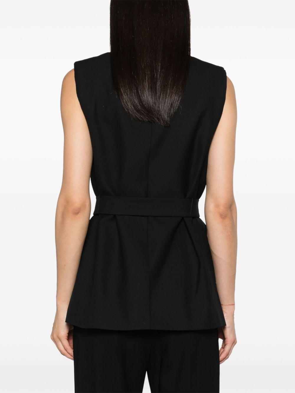 sleeveless double-breasted blazer Product Image